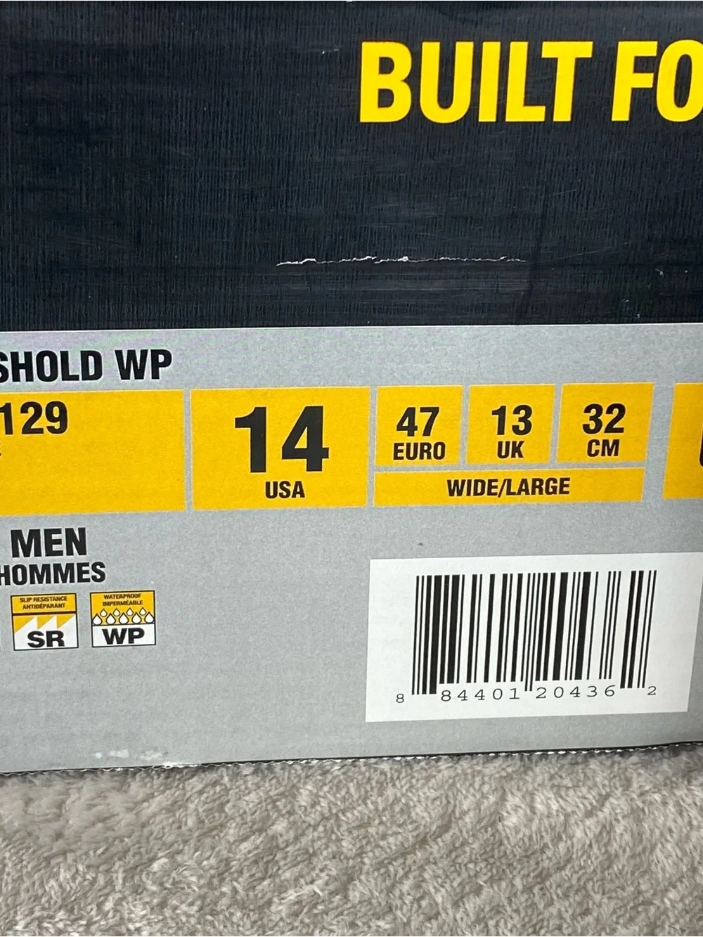 Caterpillar Threshold Work Boots Mens Size 14 W Black‎ Leather Waterproof ST NEW